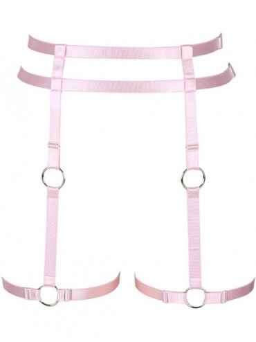 Garters & Garter Belts Body Harness Mesh Garter Belt with Straps for Stockings/Lingerie - Mlcp0007pink - CG18R3QA0N3 $15.70