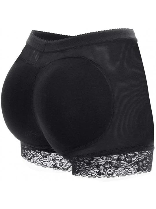 Shapewear Womens Seamless Butt Lifter Padded Lace Panties Enhancer Underwear - Black - CO182DE6QW3 $14.24