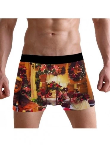 Boxer Briefs Men's Sexy Boxer Briefs Brave and Fast Wolf Print Stretch Bulge Pouch Underpants Underwear - Christmas - CE18MCN...