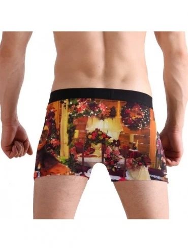 Boxer Briefs Men's Sexy Boxer Briefs Brave and Fast Wolf Print Stretch Bulge Pouch Underpants Underwear - Christmas - CE18MCN...