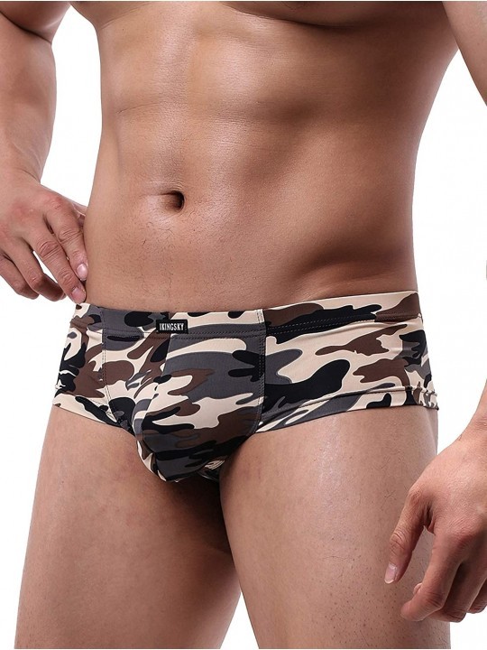 Mens Camouflage Cheeky Boxer Briefs Sexy Mini Cheek Thong Underwear Stretch Brazilian Back Mens