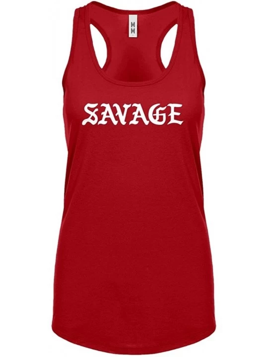 Camisoles & Tanks Savage Womens Racerback Tank Top - Red - CZ1885A03Z8 $16.78