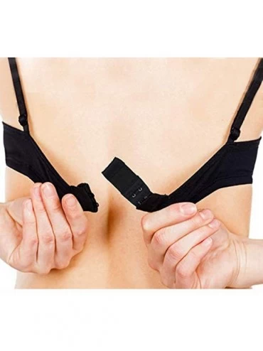 Accessories 3pcs Women Ladies Soft Comfortable Back Bra 2 Hooks Band Extension Strap Extender - Black - CV197TN2UYR $7.39