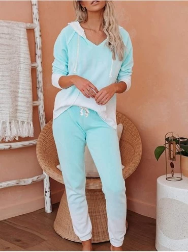 Sets Women's Tie Dye Long Pajamas Short/Long Sleeve Crew Neck Jumpsuit PJ Set Loungewear Nightwear with Pockets - 2008-light ...