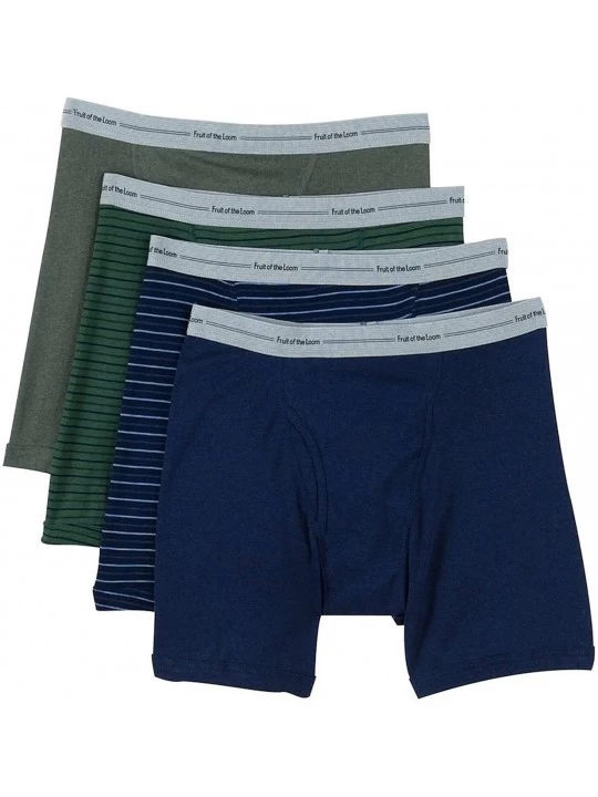 Boxer Briefs Men's Print Solid X-Size Boxer Brief(Pack of 4) - Stripe-solid Machine Wash - CL12BWDWRI3 $28.50