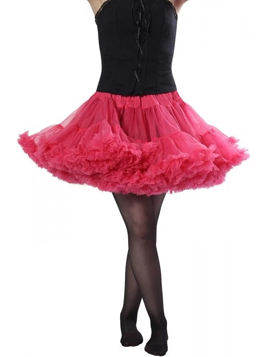 Slips Alyse Luxury Chiffon Adult Petticoat Slip- Adjustable Waist - Raspberry - CC11FP5CPCN $38.93