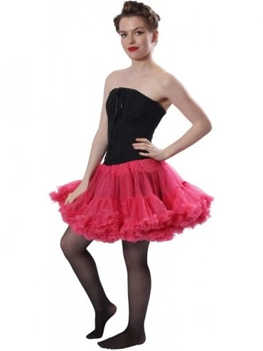 Slips Alyse Luxury Chiffon Adult Petticoat Slip- Adjustable Waist - Raspberry - CC11FP5CPCN $38.93