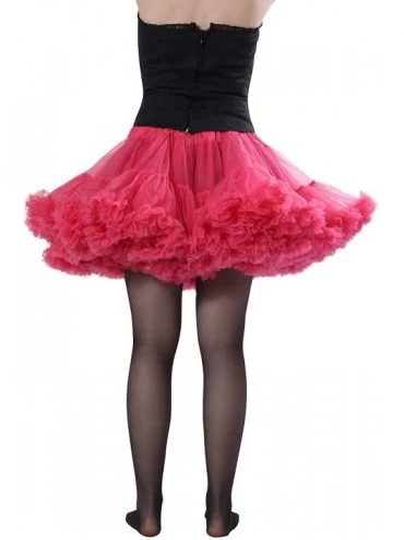 Slips Alyse Luxury Chiffon Adult Petticoat Slip- Adjustable Waist - Raspberry - CC11FP5CPCN $38.93