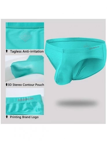 Boxer Briefs Men's Underwear Boxer Briefs Low Rise Bulge Pouch Silk Tagless Soft Pack - Bgreen 1 Pack - CH18AK5276Z $11.73