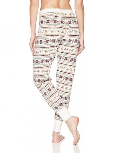 Bottoms Women's Lounge Banded Pajama Pant - Ivory - C2182X7DZAL $34.06