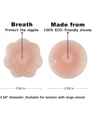 Accessories Womens Silicone Pasties Adhesive Bra 2/4 Pair Invisible Silicone Nipple Cover - 2round & 2flower( 2.65" Diameter)...