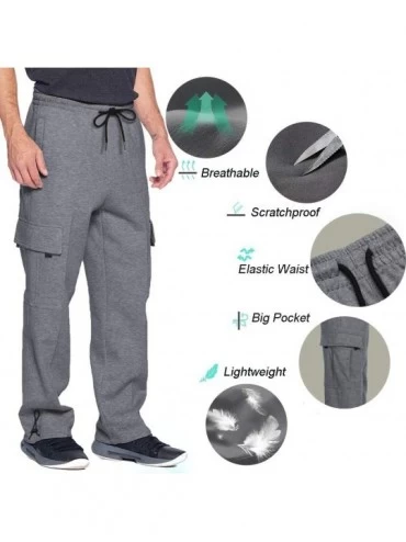 Sleep Bottoms Men's Athletic Workout Pants Fitness Tapered Joggers Track Sweatpants - 3- Gray - C8190ZXMOYS $22.56