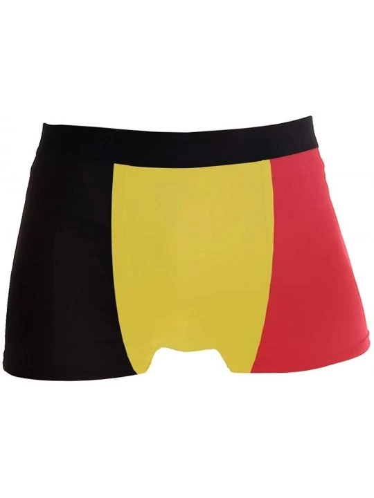 G-Strings & Thongs Breathable Boxer Brief Underwear Mens Boys Belgian Flag - Black - C518YZ7QLLS $18.60