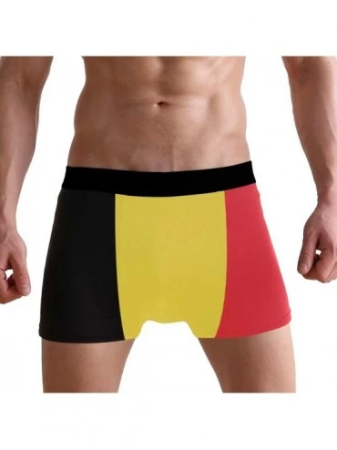 G-Strings & Thongs Breathable Boxer Brief Underwear Mens Boys Belgian Flag - Black - C518YZ7QLLS $18.60