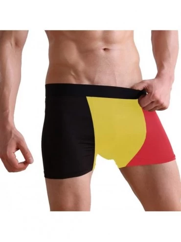 G-Strings & Thongs Breathable Boxer Brief Underwear Mens Boys Belgian Flag - Black - C518YZ7QLLS $18.60