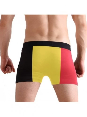 G-Strings & Thongs Breathable Boxer Brief Underwear Mens Boys Belgian Flag - Black - C518YZ7QLLS $18.60