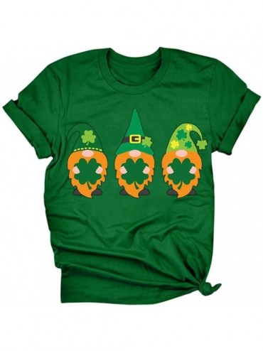 Nightgowns & Sleepshirts Women's Fun Letter Print St Pat's Paddy Patrick V-Neck T-Shirt - I-dark Green - C91952D54XD $9.30