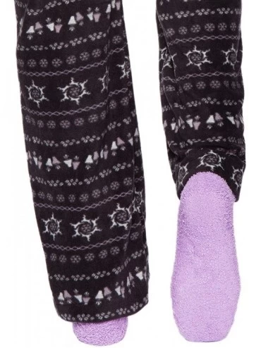 Sets Winter Pajamas for Women - Womens Fleece Pants- Warm Pajamas for Women - Nordic Iron/Lilac - CR12LXGUKGF $15.60