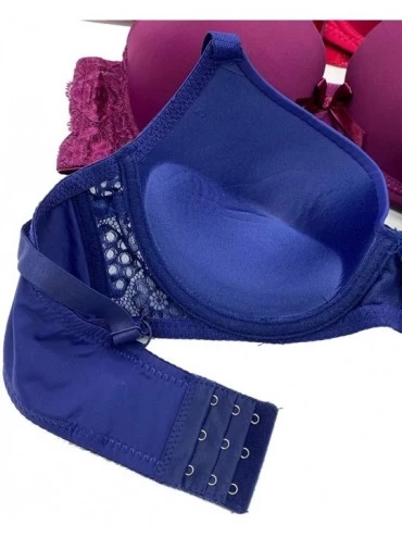 Bras 6 Pieces ADD 1 Cup Wired Double Pushup Push Up Bra A/B/C - 68037-z - C2190LY63X3 $33.08