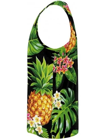 Undershirts Men's Muscle Gym Workout Training Sleeveless Tank Top Pineapples Summer Fruit - Multi5 - CQ19DW8RMMO $29.35