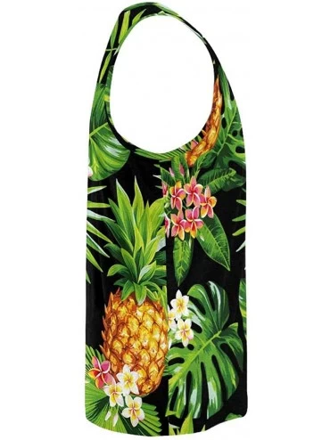 Undershirts Men's Muscle Gym Workout Training Sleeveless Tank Top Pineapples Summer Fruit - Multi5 - CQ19DW8RMMO $29.35