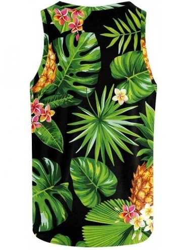 Undershirts Men's Muscle Gym Workout Training Sleeveless Tank Top Pineapples Summer Fruit - Multi5 - CQ19DW8RMMO $29.35