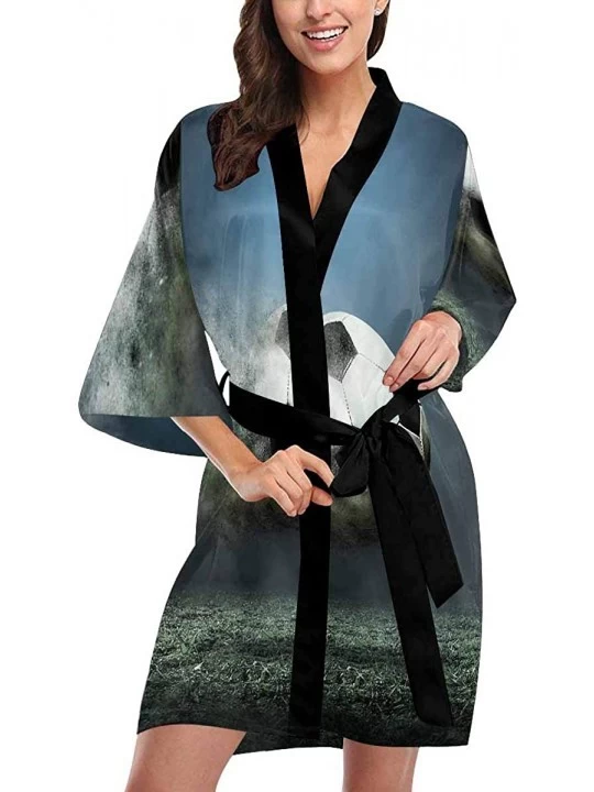 Robes Custom Fire Ball Sport Soccer Women Kimono Robes Beach Cover Up for Parties Wedding (XS-2XL) - Multi 3 - CN194X40RGH $3...