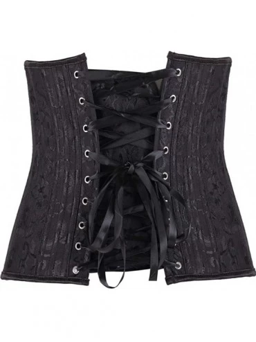 Bustiers & Corsets Women's Fashion Womens Brocade Underbust Corset Waist Trainer Shaper - Black - CL18UN3WE6U $12.59