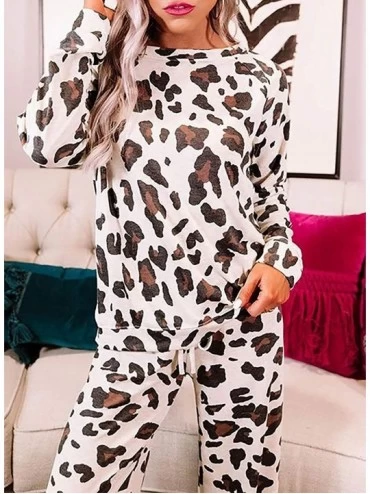 Sets Women Long Sleeve Tie Dye Pajamas Set with Pants Loungewear - Brown - C119DAIZ887 $27.80