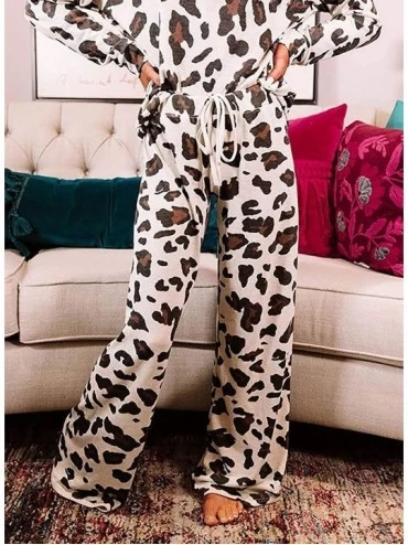 Sets Women Long Sleeve Tie Dye Pajamas Set with Pants Loungewear - Brown - C119DAIZ887 $27.80