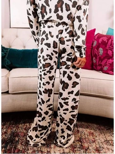 Sets Women Long Sleeve Tie Dye Pajamas Set with Pants Loungewear - Brown - C119DAIZ887 $27.80