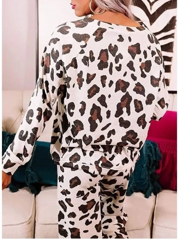 Sets Women Long Sleeve Tie Dye Pajamas Set with Pants Loungewear - Brown - C119DAIZ887 $27.80