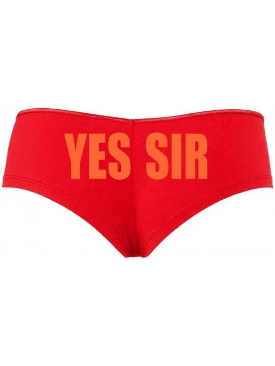 Panties Yes Sir Master Daddy DDLG Red Boyshort for Daddys Little Slut - Orange - CU18SOOKE5W $11.58