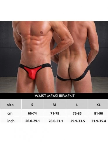 Bikinis Men's Sexy Low Rise Briefs Tagless Underwear - Ak9084-ared - CS1944O5T8M $7.91