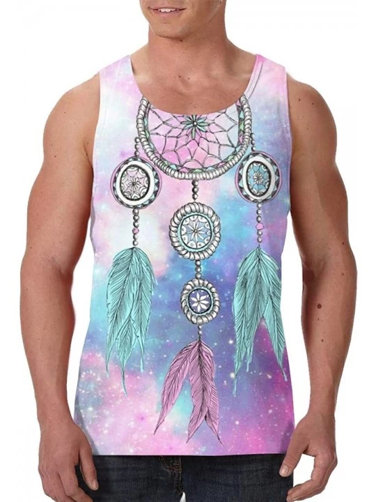 Undershirts Men's Fashion Sleeveless Shirt- Summer Tank Tops- Athletic Undershirt - Galaxy Dream Catcher - C619DWCEC89 $17.05