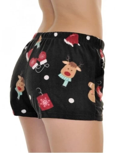 Sets Women's Cozy Fleece Pajama Shorts with Free Mystery Tank TOP - Gingerbread Man - CI18KNOKTNZ $10.52