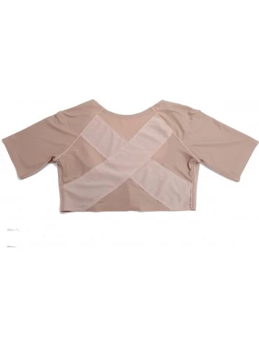 Shapewear Women's Short Sleeve Arm Shaper Lift Posture Corrector Compression Crop Tops Beige XL - C61870MMC0O $20.47