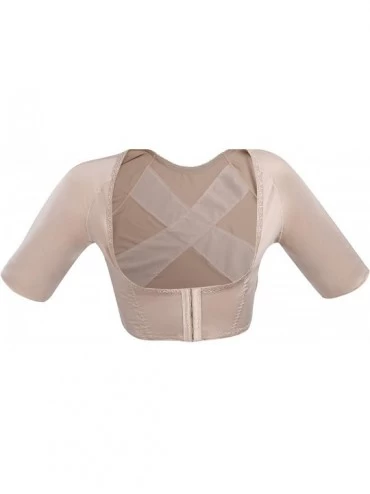 Shapewear Women's Short Sleeve Arm Shaper Lift Posture Corrector Compression Crop Tops Beige XL - C61870MMC0O $20.47