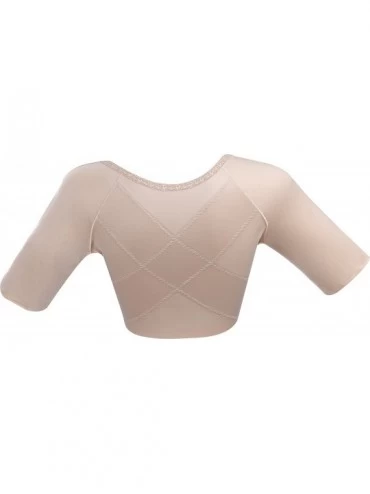 Shapewear Women's Short Sleeve Arm Shaper Lift Posture Corrector Compression Crop Tops Beige XL - C61870MMC0O $20.47