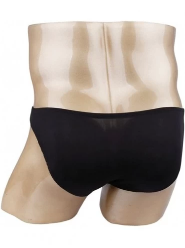 Briefs Mens Low Rise Elastic Bikini Briefs Open Front Hole Open Crotch - Black - C518EG09S9I $14.93