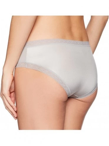 Panties Women's Soft Microfiber Hipster Underwear with Lace- 3 Pack - Black/Pale Pink/Heather Grey - CL1860HS35H $17.63