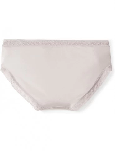 Panties Women's Soft Microfiber Hipster Underwear with Lace- 3 Pack - Black/Pale Pink/Heather Grey - CL1860HS35H $17.63