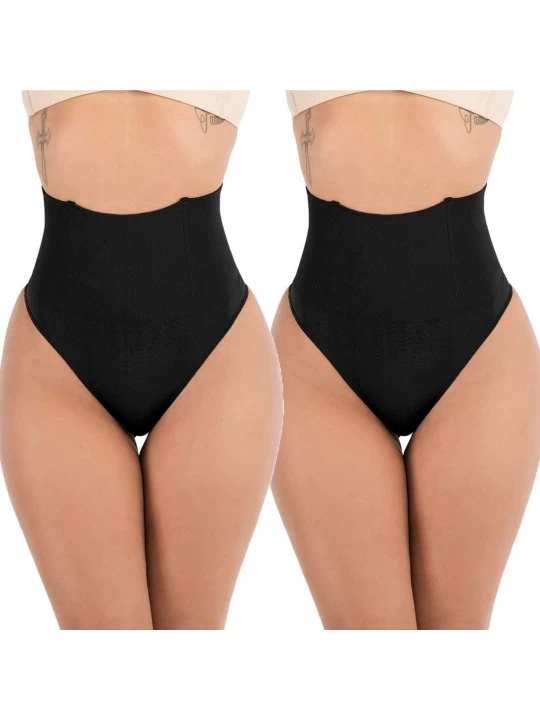 Shapewear Women Sexy Thong Panty Waist Cincher Girdle Tummy Control Shapewear Slimmer Body Shaper - Black*2 - CF18IGWSYSG $13.01