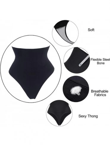 Shapewear Women Sexy Thong Panty Waist Cincher Girdle Tummy Control Shapewear Slimmer Body Shaper - Black*2 - CF18IGWSYSG $13.01