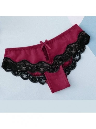 Panties Sexy Panties Womens Thong Underwear Bikini Underwear Seamless Bikini Pantise - Wine - CI1962HEERR $6.84