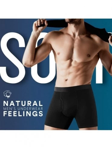 Boxer Briefs Boxer Briefs Mens Underwear Men Pack Soft Cotton Open Fly Underwear - A Multicolored Pack of 5 - C41833HTI4M $28.04