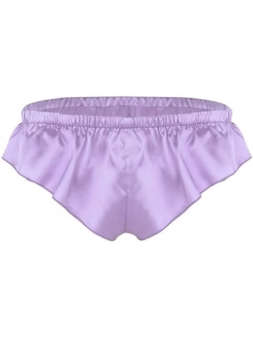 Briefs Men's Silky Satin Sissy Pouch Lingerie Knickers Underwear Crossdressing Panties - Purple - C618Q09KO8Y $12.44