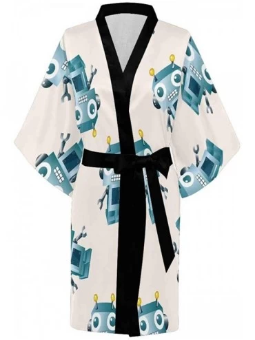 Robes Custom Funny Cute Women Kimono Robes Beach Cover Up for Parties Wedding (XS-2XL) - Multi 1 - CK194TE4UZ3 $54.57