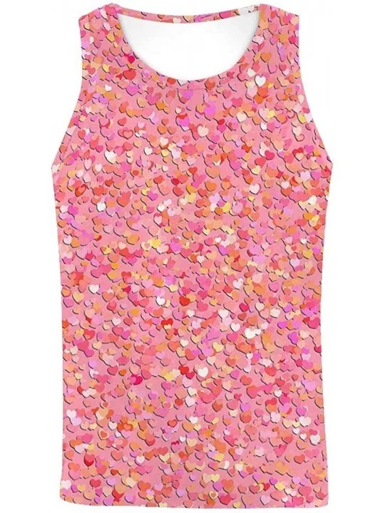 Undershirts Men's Muscle Gym Workout Training Sleeveless Tank Top Colorful Flower - Multi7 - C319COR9NYR $31.07