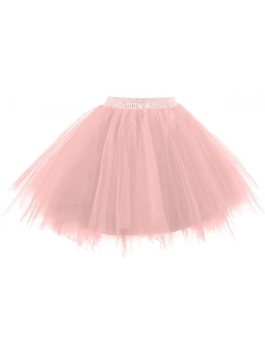 Slips Women's 1950s Vintage Tutu Petticoat Ballet Bubble Skirt (26 Colors) - Blush Pink - CX18NZUH8OC $20.93